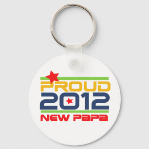 2012 Proud New Papa T-shirts and Gifts Key Ring
