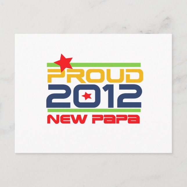 2012 Proud New Papa T-shirts and Gifts Postcard (Front)