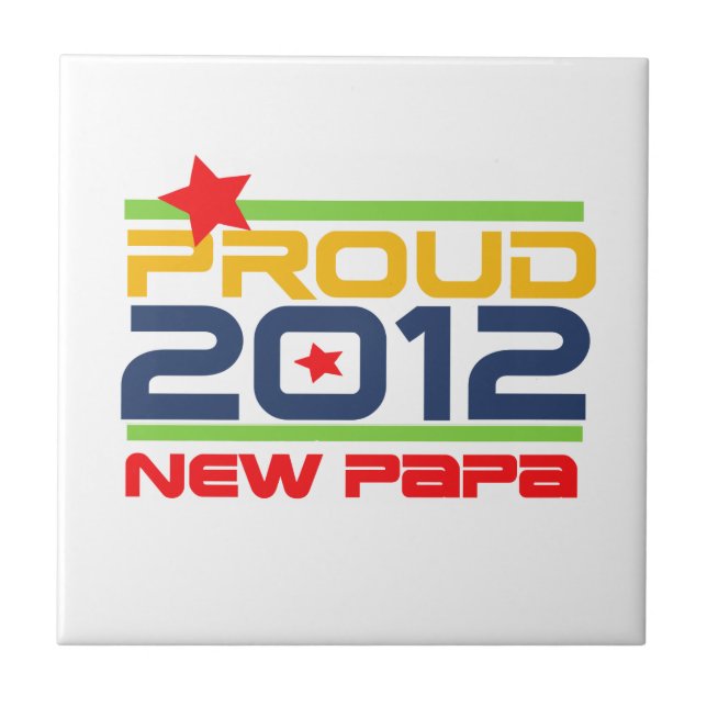 2012 Proud New Papa T-shirts and Gifts Tile (Front)