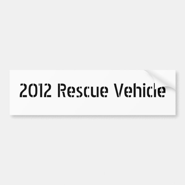2012 Rescue Vehicle Bumper Sticker (Front)