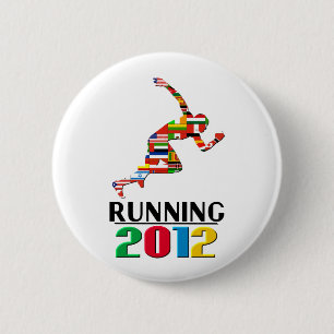 2012: Running 6 Cm Round Badge