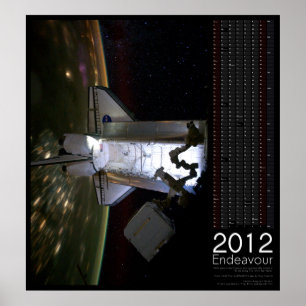 2012 Space Shuttle Endeavour Calendar Poster