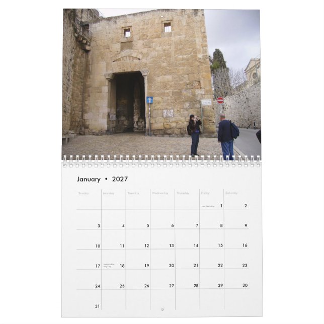 2012 The Old City of Jerusalem Calendar (Jan 2027)