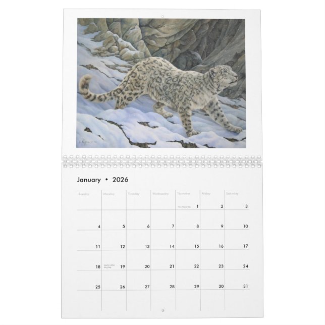 2012 Twelve Month Wildlife Art Calendar (Jan 2026)