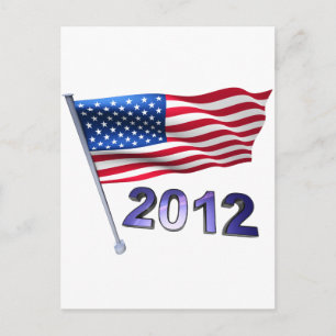 2012 with USA flag Postcard