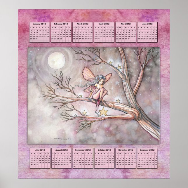 2012 Year Calendar Fairy Poster for Little Girls (Front)