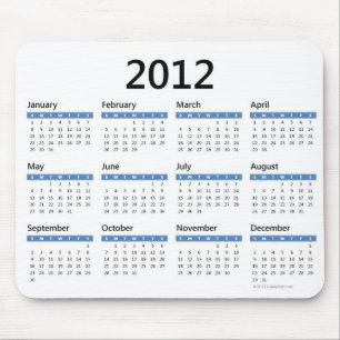 2012 Yearly Calendar Mouse Mat