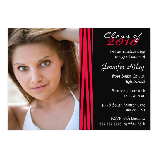 2012 Zebra print stylish graduation party invite