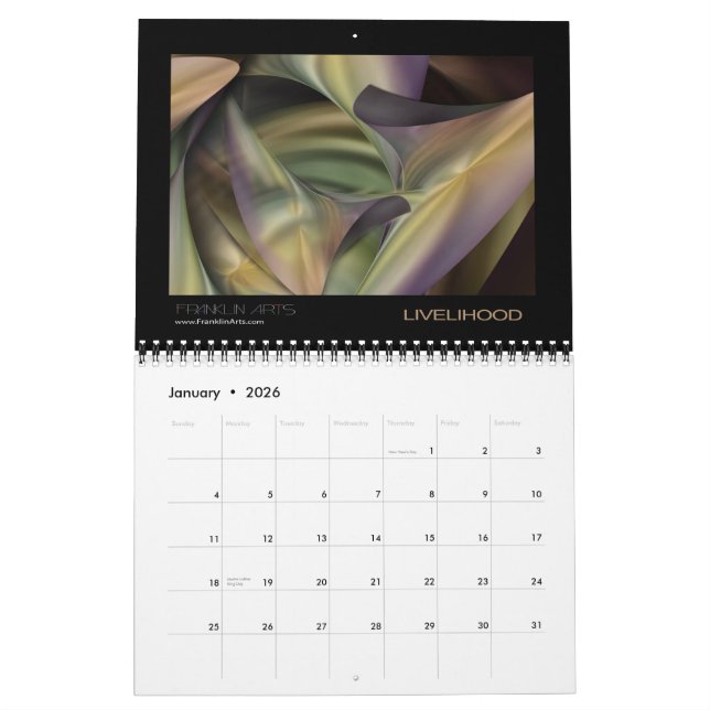 2013 Abstract Art Calendar (Jan 2026)