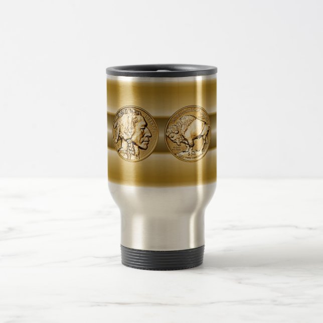 2013 American Buffalo Proof Gold Coin  ~  USA Travel Mug (Center)