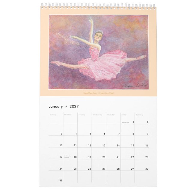 2013 Ballet Art Calendar (Jan 2027)