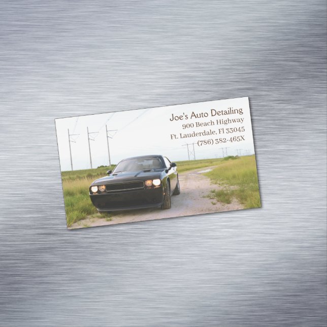 2013 Black American muscle Car Automotive  Magnetic Business Card (In Situ)