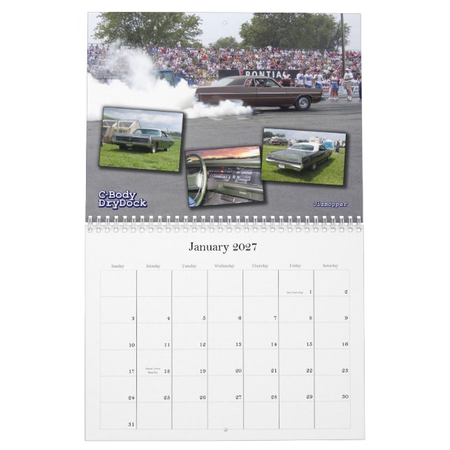 2013 C-Body Mopar Calendar (Jan 2027)
