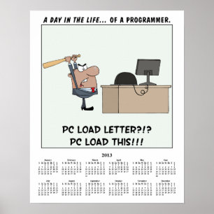 2013 Calendar Angry Programmer Poster