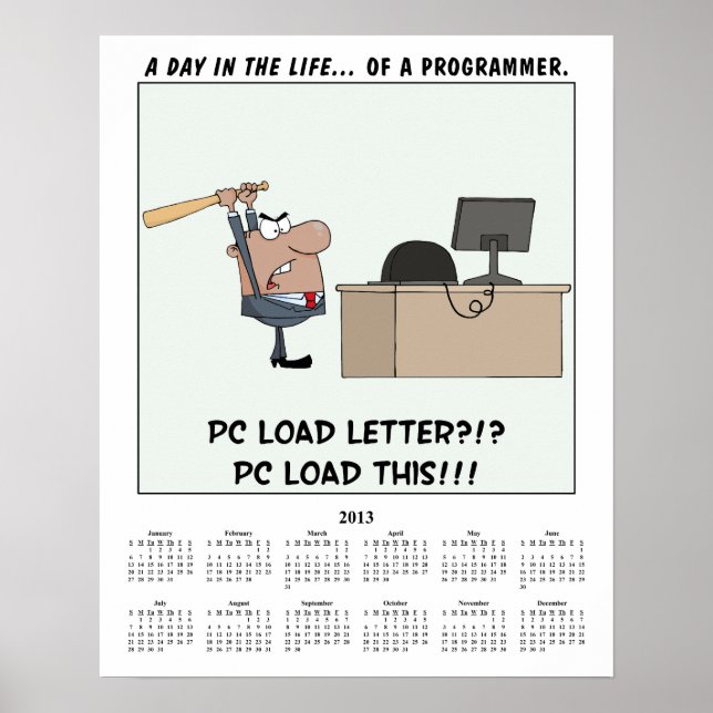 2013 Calendar Angry Programmer Poster (Front)