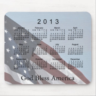 2013 Calendar God Bless America Mouse Mat