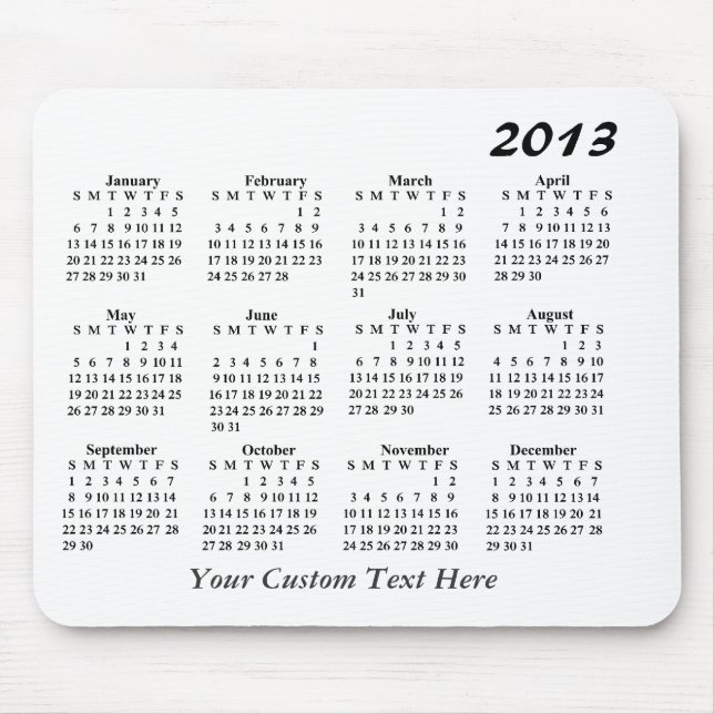 2013 Calendar Mousepad (Front)