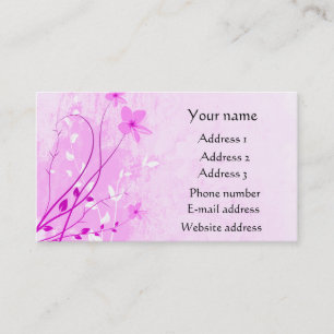 2013 Calendar Pink Floral business cards.. Card