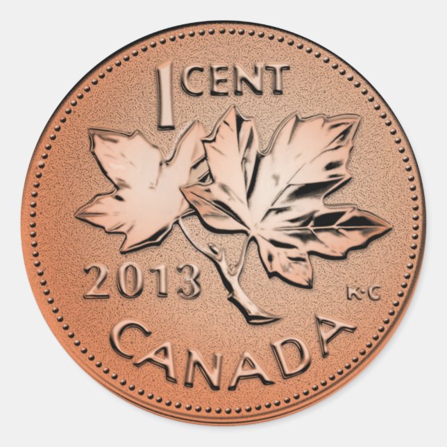 2013 Canadian penny Classic Round Sticker (Front)