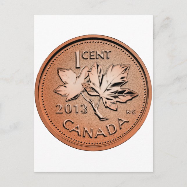 2013 Canadian penny Postcard (Front)