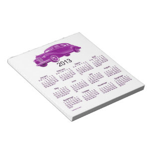 2013 Car Calendar Notepad