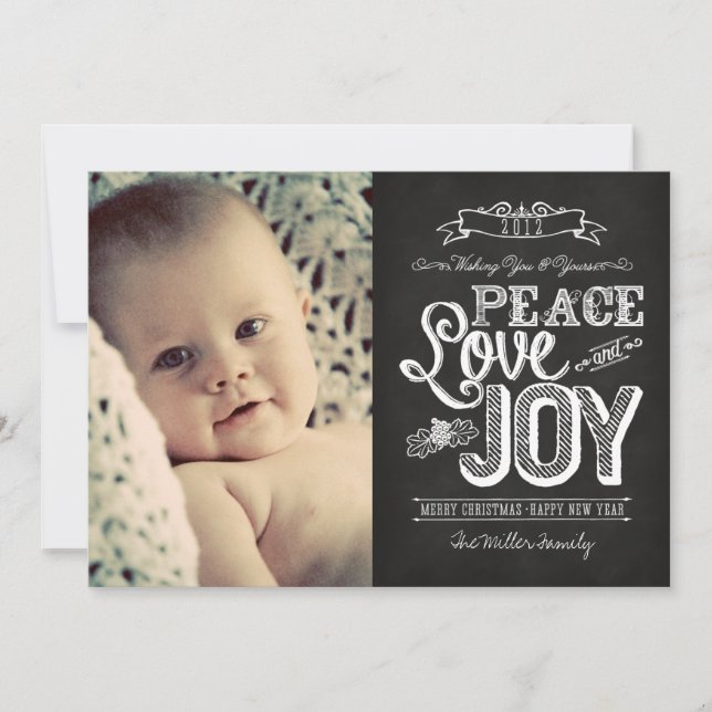 2013 CARD LINK BELOW | Chalkboard Peace, Love 2012 (Front)