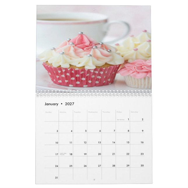 2013 cupcakes calendar (Jan 2027)