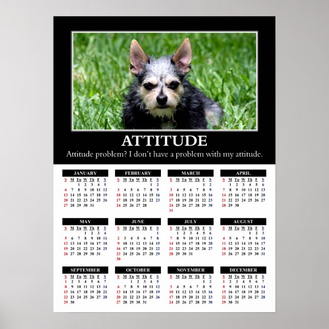 2013 Demotivational Wall Calendar: Bad Attitude Poster (Front)