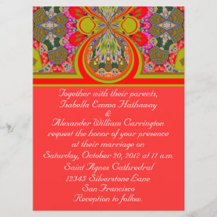 2013 Elegant Red Personalised Wedding Invitation