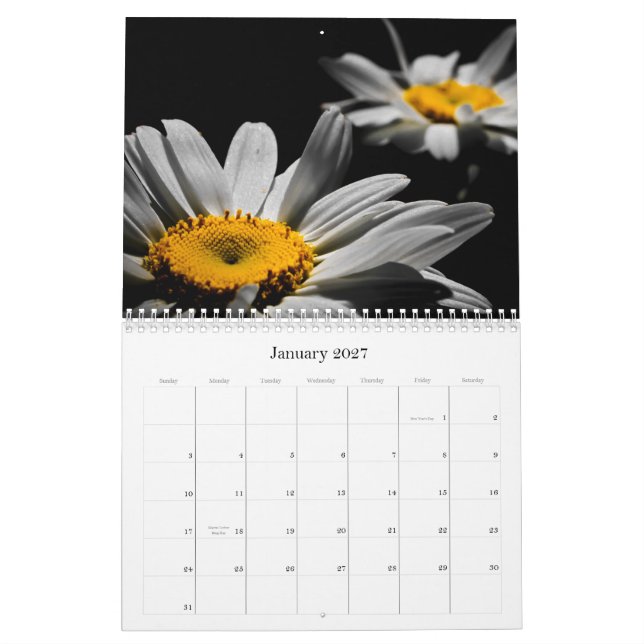 2013 Flower Calendar (Jan 2027)
