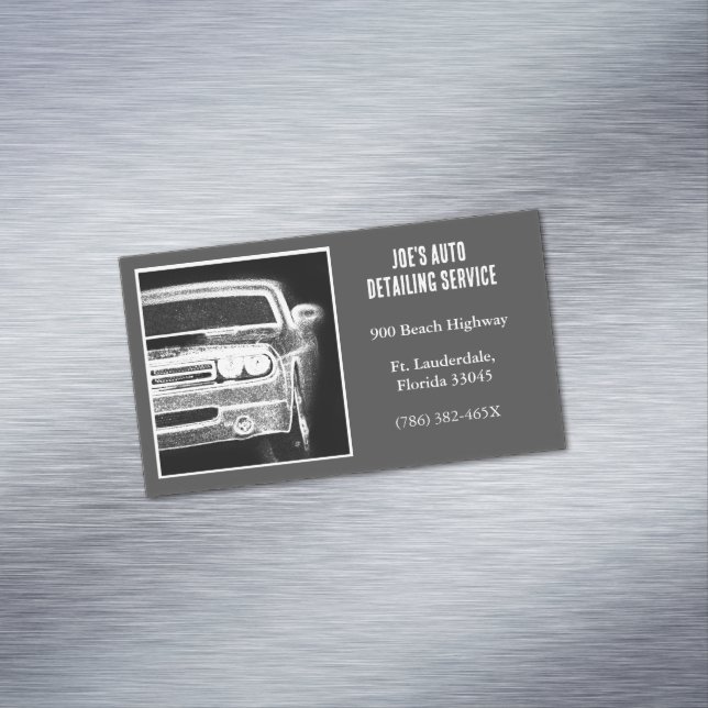  2013 Grey American Muscle Car Automotive Magnetic Business Card (In Situ)