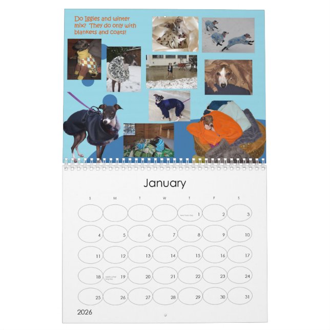 2013 IGWhisper's Italian Greyhound Calendar 2 (Jan 2026)