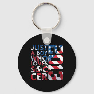 2013 Just A Boy Who Loves Soccer 13th Birthday Key Ring
