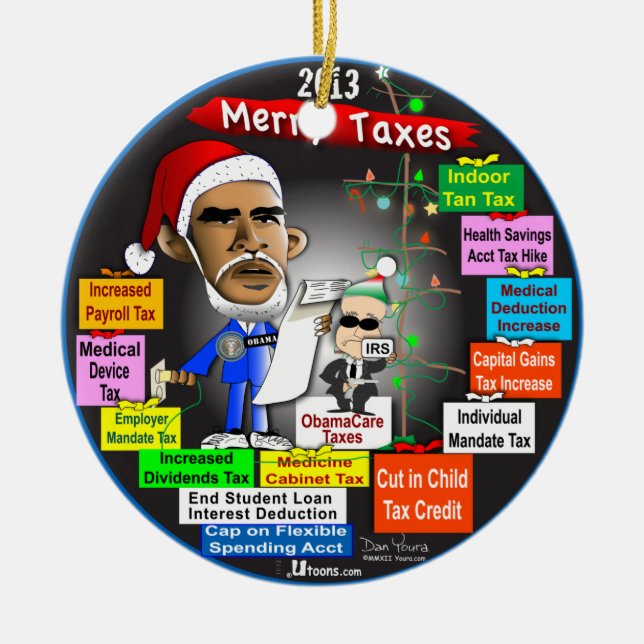 2013 Merry Taxes Ceramic Tree Decoration (Front)