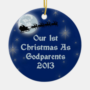 2013 Our 1st Christmas As Godparents Ceramic Tree Decoration