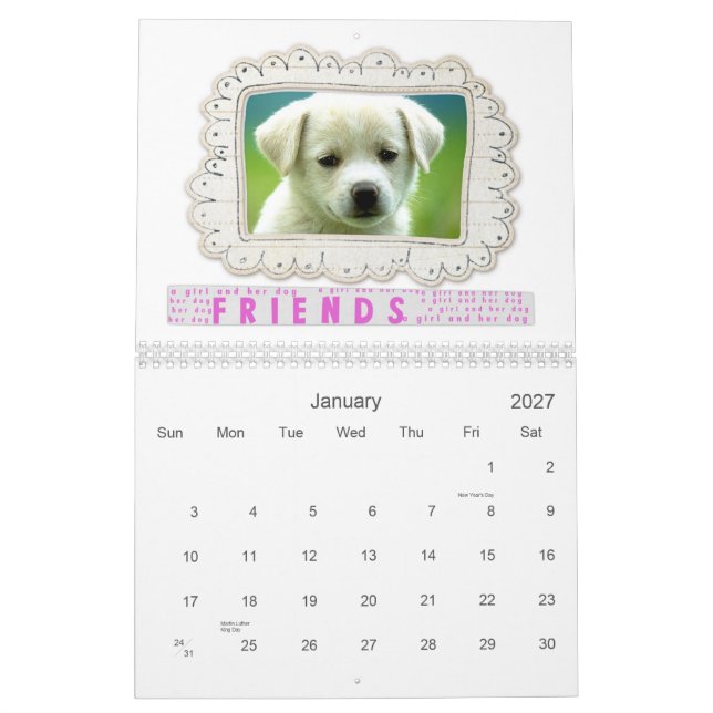 2013 photo dog calender calendar (Jan 2027)