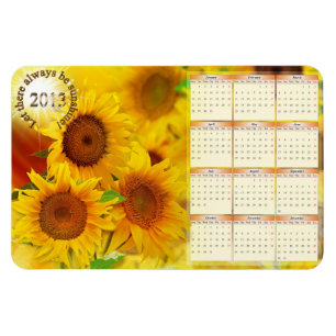 2013 Sunflowers Calendar Magnet