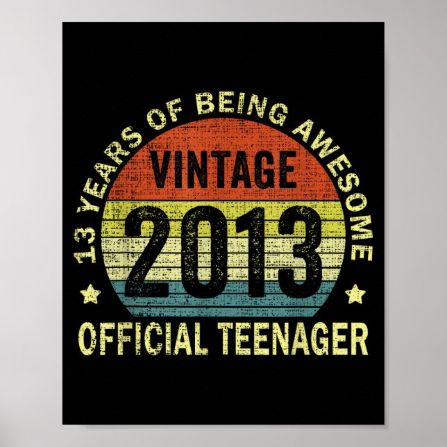 2013 Teenager 13 Year Old 13th Birthday  Poster (Front)