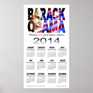 2014 Barack Obama Cutout Calendar   white Poster
