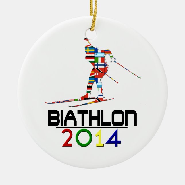 2014: Biathlon Ceramic Tree Decoration (Front)