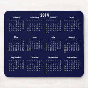 2014 calendar blue colour mouse mat