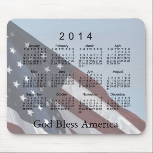 2014 Calendar God Bless America Mouse Mat