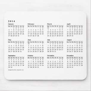 2014 calendar Mouse Pad
