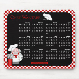 2014 Calendar Mouse Pad-Chef Wantabe Mat