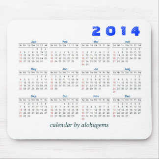 2014 Calendar Mousepad Simple