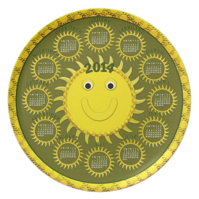 2014 Calendar Plate-Sunshine Face Plate (Front)