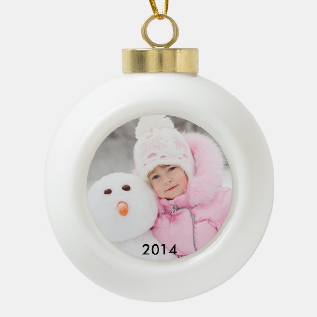 2014 Custom Photo Ceramic Ball Ornament (Front)