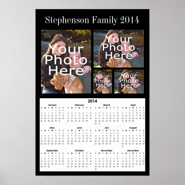 2014 Custom Photo Collage Calendar Poster (Front)