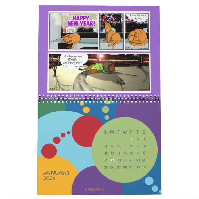 2014 Daily Abyssinian Cartoon Calendar (Jan 2026)