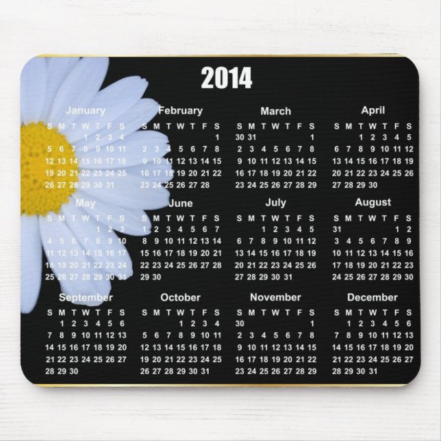2014 daisy calendar Mousepad (Front)